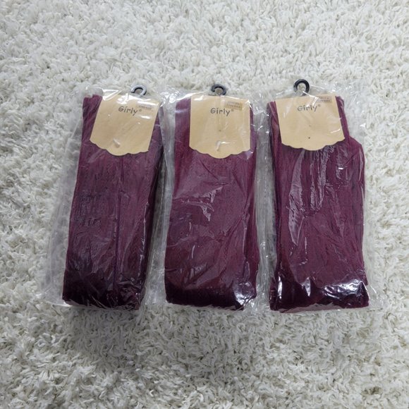 Thigh High Socks Extra Long Cable Knit Over The Knee Socks Stretchy Socks Red - Picture 5 of 13